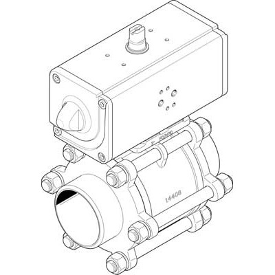 VZBA-3"-WW-63-T-22-F0710-V4V4T-PP180-R-9 Kugelhahn-Antriebseinheit