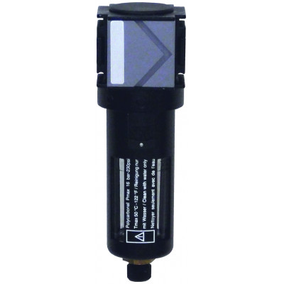 Filter, V-Bloc, BG 01, G1/4i, 20 bar, Metallbehälter, Handablassventil, Filtereinsatz 40 µm, 1800 l/min