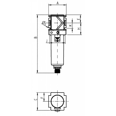 Filter, Aktivkohlefilter, V-Bloc, BG 02, G1/2i, 20 bar, Metallbehälter, ohne Ablassventil, Filtereinsatz 0,003 µm, 1200 l/min