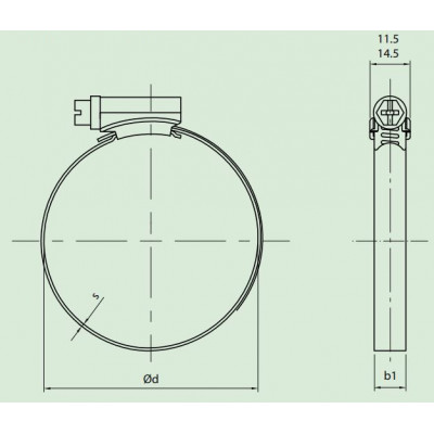 Schraub-Schlauchklemme aus Stahl glanzverzinkt, DIN 3017, Spannbereich 10 bis 16, Breite 9 mm