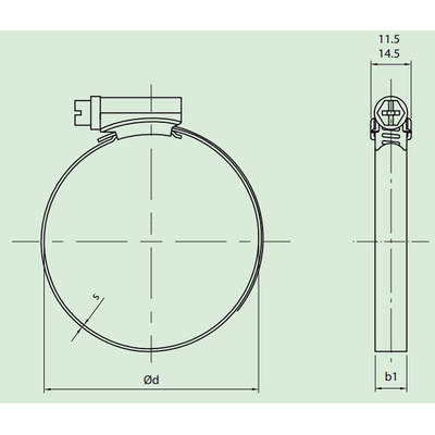 Schraub-Schlauchklemme aus Stahl glanzverzinkt, DIN 3017, Spannbereich 16 bis 25, Breite 9 mm