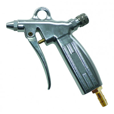 Blaspistole aus Aluminium mit Drosselschraube, Düsenbohrung 1,5 mm, Anschluss: Stecknippel DN7,2