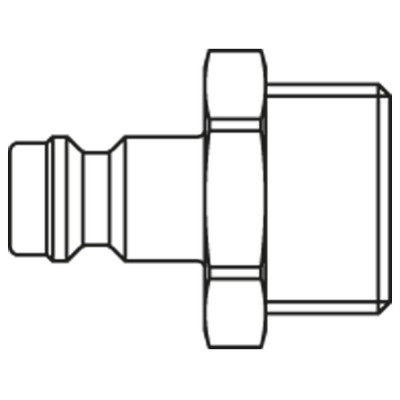 Stecktülle aus Edelstahl 1.4305, einseitig absperrend, G3/8a, NW5, max. 35 bar