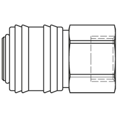 Schnellverschlußkupplung aus Edelstahl 1.4305, einseitig absperrend, FKM, G1/4i, NW7,2, max. 35 bar, -15 bis 200 °C