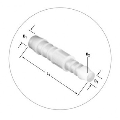 Schlauchverbinder aus Azetalharz, reduziert, Anschluss 4 x 3 mm
