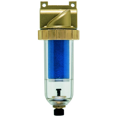 Kompakt-Mikrofilter mit Kunststoffbehälter und Handablassventil, G1i, BG 08, Filtereinsatz 0,01 µm, 4000 l/min