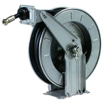 Automatischer Schlauchaufroller Typ ESA92012 in Edelstahl, für höheren Druck und Temperatur, Anschluss G1/2a, DN 12 mm, Schlauchlänge 20 m