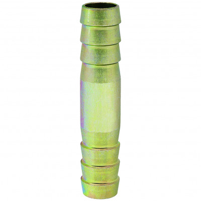 Schlauchverbindungsrohr aus Stahl verzinkt und gelb passiviert, DIN 20038, Schlauchanschluss 10 mm, PN 16