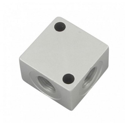 Verteilerblock aus Aluminium, 4-fach, 40 x 40 x 20, G1/4i