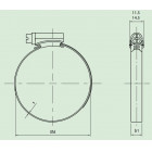 Schraub-Schlauchklemme aus Stahl glanzverzinkt, DIN 3017, Spannbereich 10 bis 16, Breite 9 mm