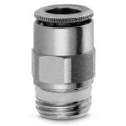 Steck-Einschraubverschraubung aus Messing vernickelt, Anschluss G1/8a x 6/4 mm mit PTFE-Dichtung auf dem Gewinde