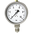 Edelstahl-Manometer mit Glyzerinfüllung, Chemieausführung, Ø 100 mm, 0 bis 25 bar, G1/2a unten, Genauigkeitsklasse 1, Anschluss aus Edelstahl, Edelstahlgehäuse, Mehrschichtensicherheitsglas