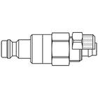 Stecktülle aus Edelstahl 1.4305, beidseitig absperrend, FKM mit Überwurfmutter, für Pneumatikschlauch 6 x 8 mm, NW5, max. 35 bar, -15 bis 200 °C