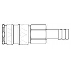 Schnellverschlußkupplung aus Edelstahl 1.4305, beidseitig absperrend, FKM, mit Schlauchtülle 9 mm, NW10, max. 35 bar, -15 bis 200 °C