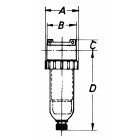 Kompakt-Mikrofilter mit Kunststoffbehälter und Handablassventil, G3/8i, BG 03, Filtereinsatz 0,01 µm, 560 l/min