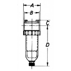Kompakt-Mikrofilter mit Kunststoffbehälter und Handablassventil, G1/2i, BG 06, Filtereinsatz 0,01 µm, 2000 l/min