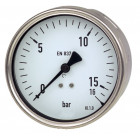 Heavy Duty-Manometer, Ø 100 mm, 0 bis 160 bar, G1/2a hinten, Genauigkeitsklasse 1, Anschluss aus Edelstahl, Edelstahlgehäuse, Glasscheibe