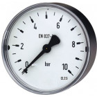 Standard-Manometer Ø 50 mm, 0 bis 60 bar, G1/4a hinten, Genauigkeitsklasse 2,5, Anschluss aus Messing, Kunststoffgehäuse, Kunststoffscheibe