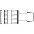 Schnellverschlußkupplung aus Messing vernickelt, beidseitig absperrend, NBR, R3/4a, NW10, max. 35 bar, -20 bis 100°C