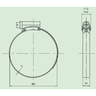 Schraub-Schlauchklemme aus Stahl glanzverzinkt, DIN 3017, Spannbereich 10 bis 18, Breite 5 mm