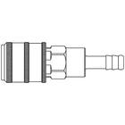 Sicherheitskupplung mit Entlüftungsautomatik, NBR, Kupplung Messing vernickelt, Schlauchtülle 6mm, ISO 4414, NW7,8, max. 8 bar, -20 bis 60°C