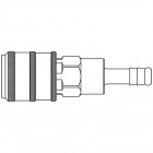 Sicherheitskupplung mit Entlüftungsautomatik, NBR, Kupplung Messing vernickelt, Schlauchtülle 10mm, ISO 4414, NW7,8, max. 8 bar, -20 bis 60°C