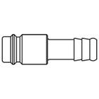 Stecktülle aus Stahl vernickelt, einseitig absperrend, mit Schlauchtülle 13 mm, NW10, max. 35 bar