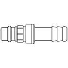 Unverwechselbare Stecktülle aus Messing, einseitig absperrend, mit Schlauchtülle 13 mm, NW7,8, Kodierung: Achteck - Rot, max. 35 bar