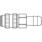 Mini-Schnellverschlußkupplung aus Messing, beidseitig absperrend, NBR, mit Schlauchtülle 10 mm, NW5, max. 35 bar, -20 bis 100°C